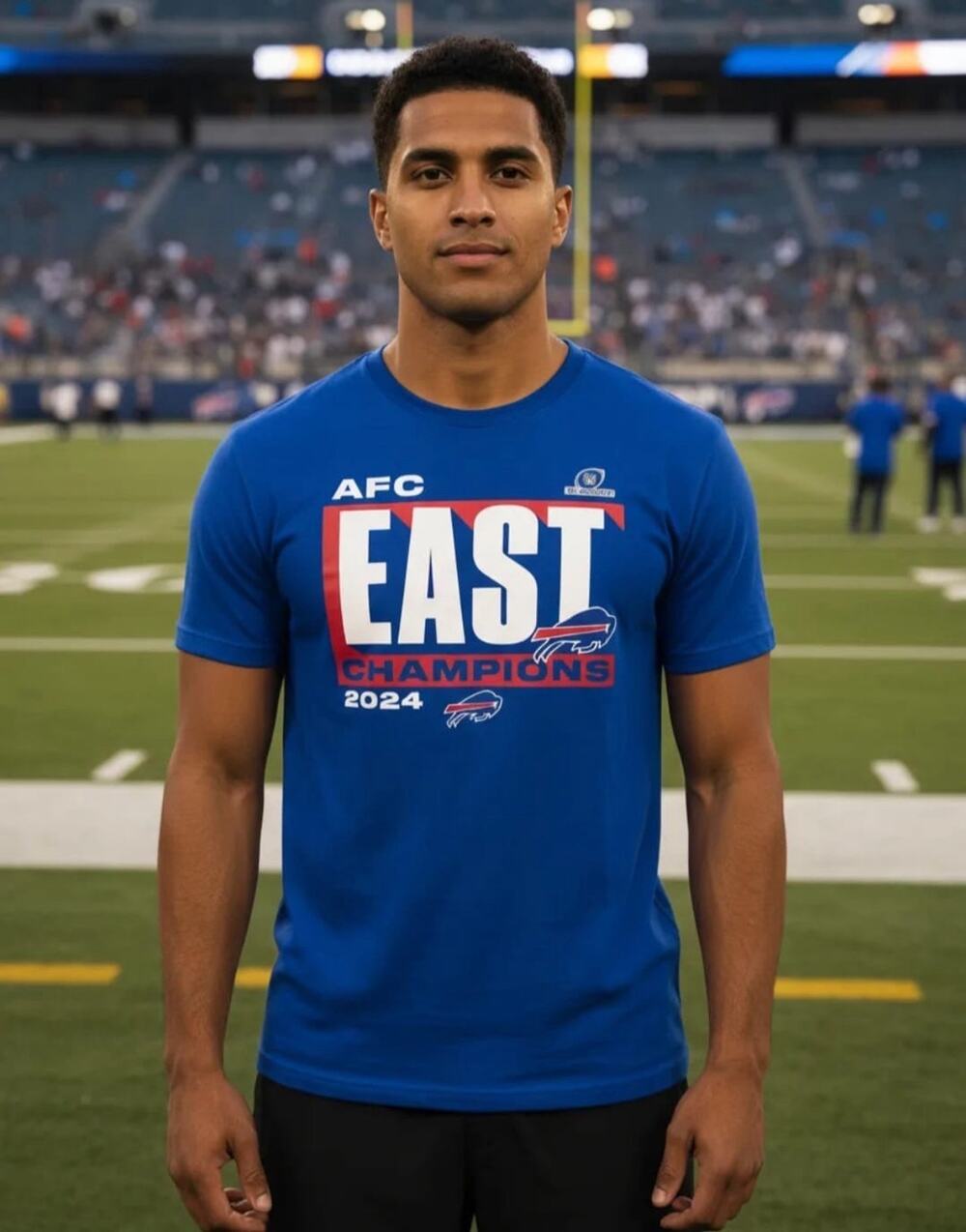 Fanatics Buffalo Bills 2024 AFC East Champions Shirt Blue NFL Men’s Blue Size M
